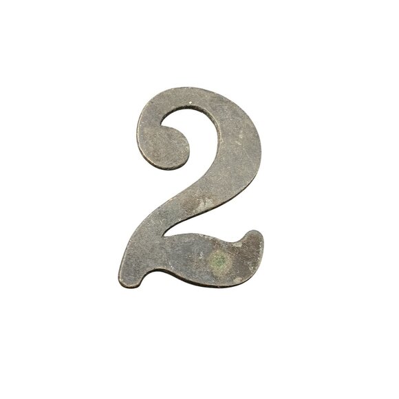 Vintage Cast Iron House Number 2 Rustic Decorative Address Plaque with Mounting - Picture 1 of 2